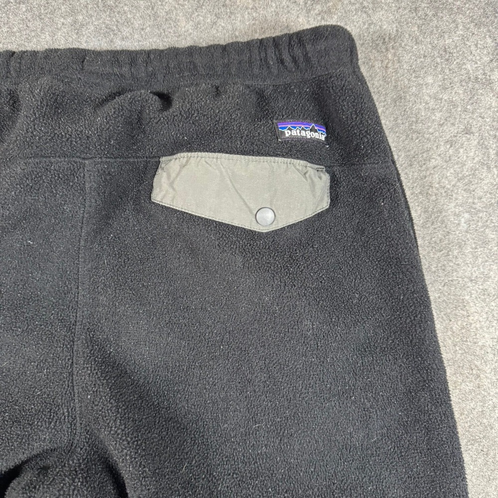Patagonia Synchilla Fleece Pants Mens M Black Snap Pocket Drawstring Outdoor - Picture 6 of 10